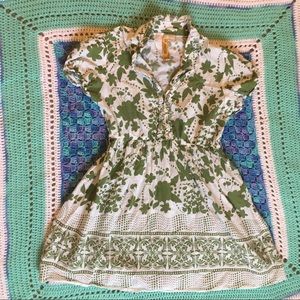 Medium Boho Andrew and Co Short Sleeve Shirt Green